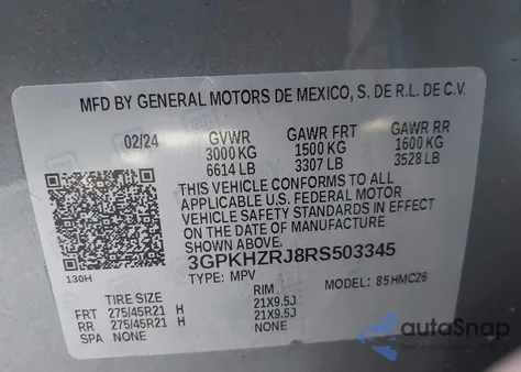 2024 Honda Prologue Elite from USA, damaged, VIN 3GPKHZRJ8RS503345